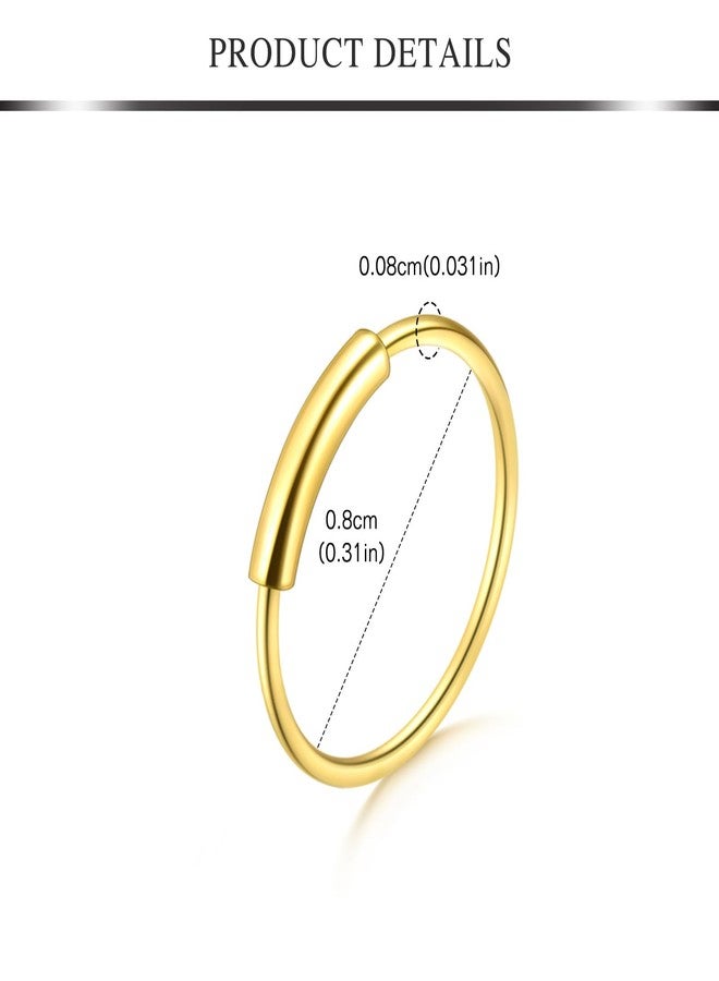 AVYRING حلقات أنف ذهبية من AVYRING، مصنوعة من الفولاذ الجراحي، على شكل حرف L، بتصميم لولبي متدلي، مجوهرات ثقب الأنف، وزن 20 غرام. - Image 2